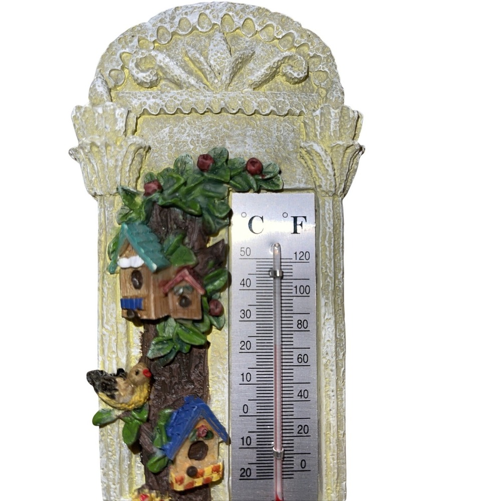 Vintage Thermometer, Birds Houses, Birds Floral Indoor Thermometer. - Picture 2 of 12